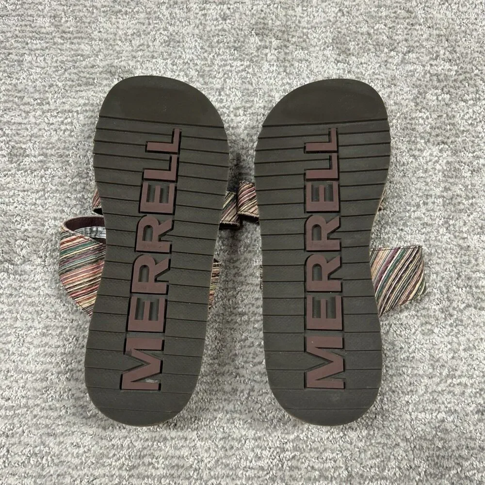 Merrell Juno Sandals Womens 10 Striped Toe Loop Summer Beach Comfort Slip On